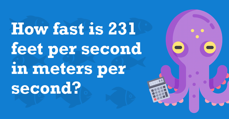 231 Feet Per Second In Meters Per Second How Many Meters Per Second 